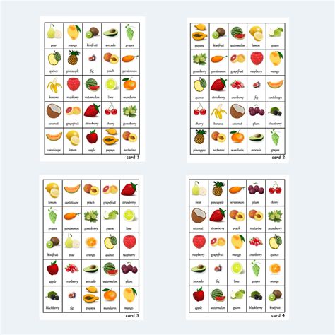 fruity bingo|Fruit BINGO .